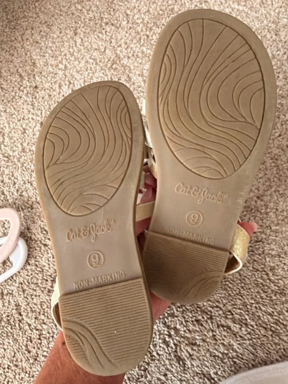 Cat & Jack Glitter Jelly Sandals - Shimmery Cream Pink